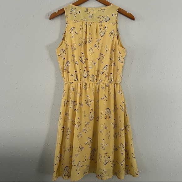 🦋 Maurices Yellow Floral Sleeveless Mini Dress Casual Spring Small - Picture 4 of 6